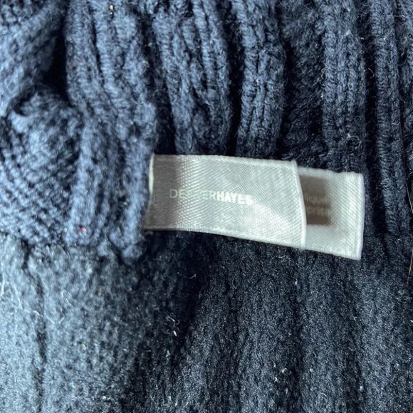 DENVER HAYES Cable Knit Fleece Lined Black Beanie Hat Toque O/S - Picture 6 of 11